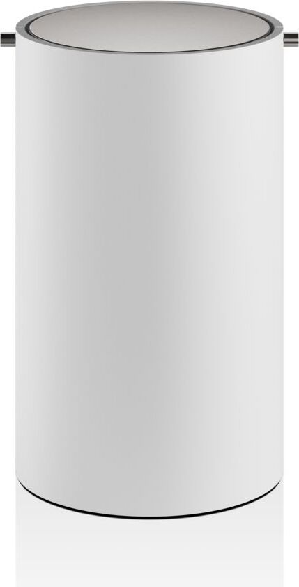 Kosz łazienkowy na śmieci Stone biały mat z pokrywą ze stali matowej