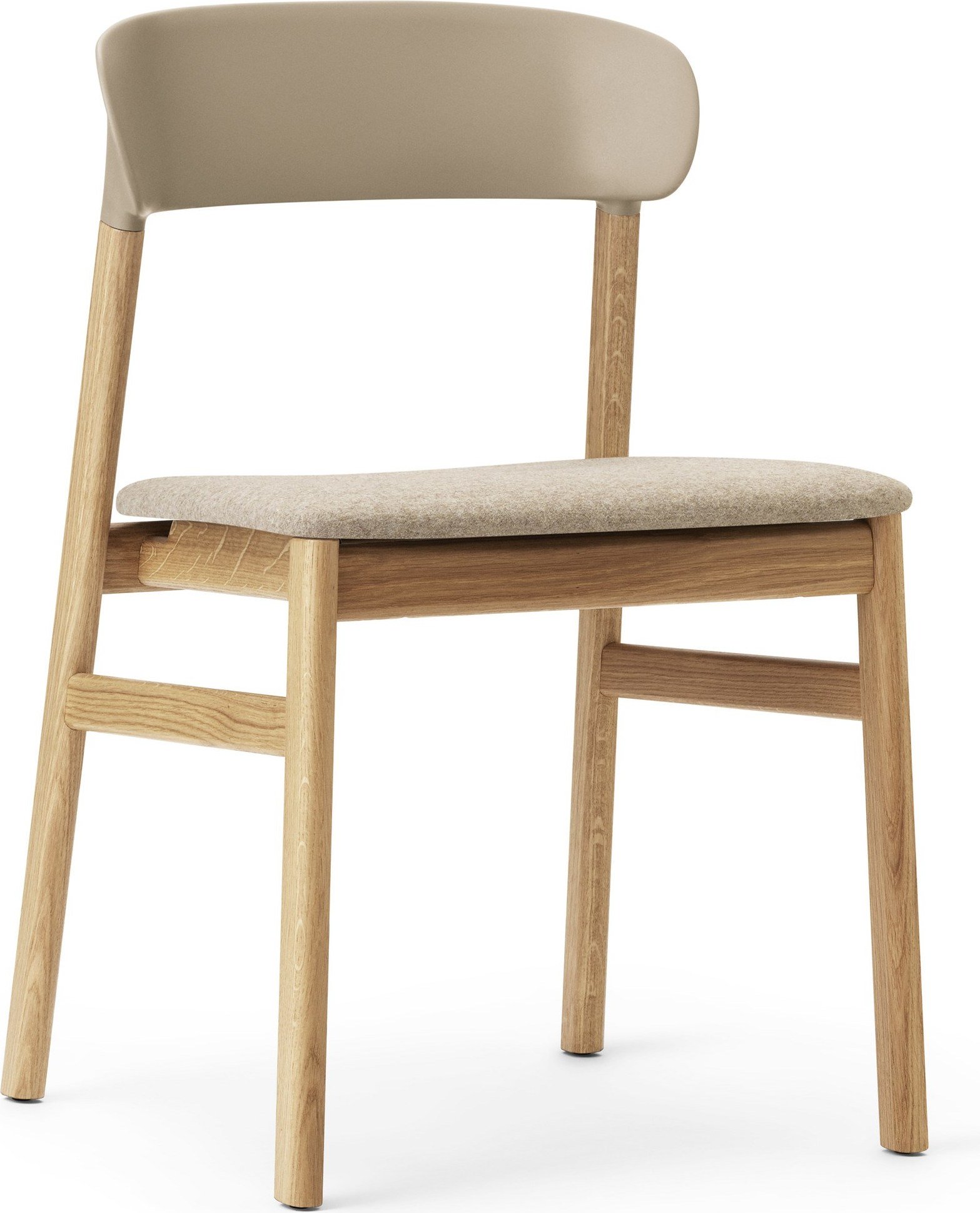 Krzesło Herit jasny dąb siedzisko tapicerowane piaskowe