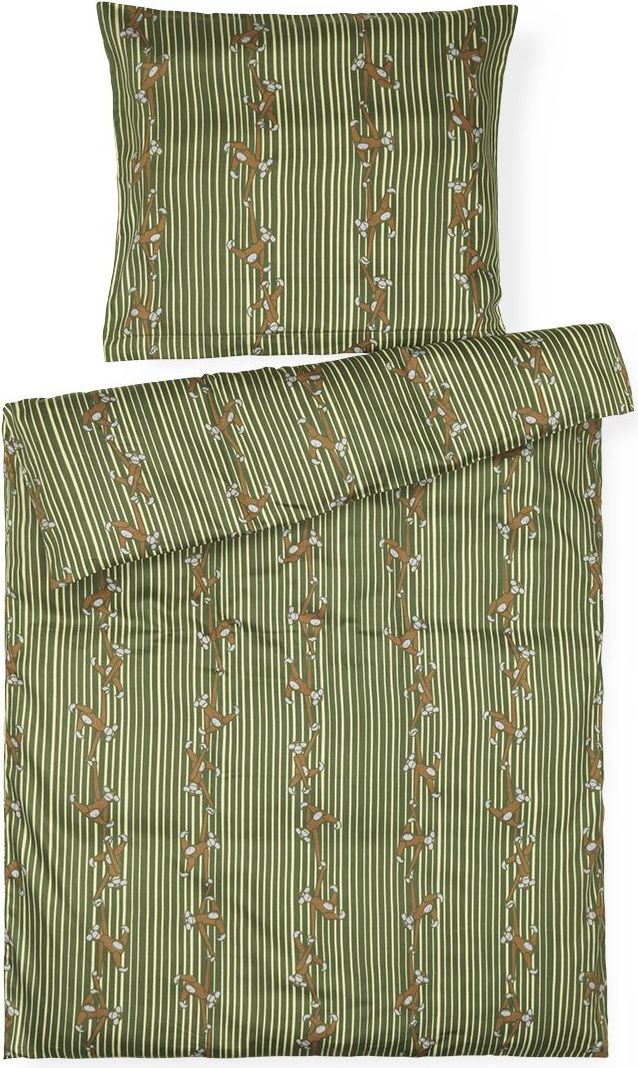 Pościel niemowlęca Monkey 70 x 100 cm zielona z poszewką na poduszkę 40 x 45 cm