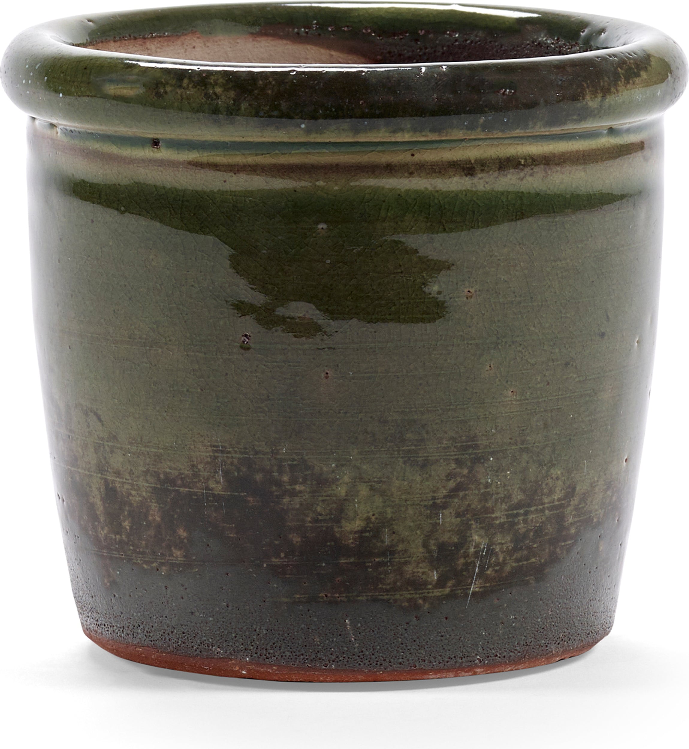 Doniczka Glazed Shades 11 cm ciemnozielona