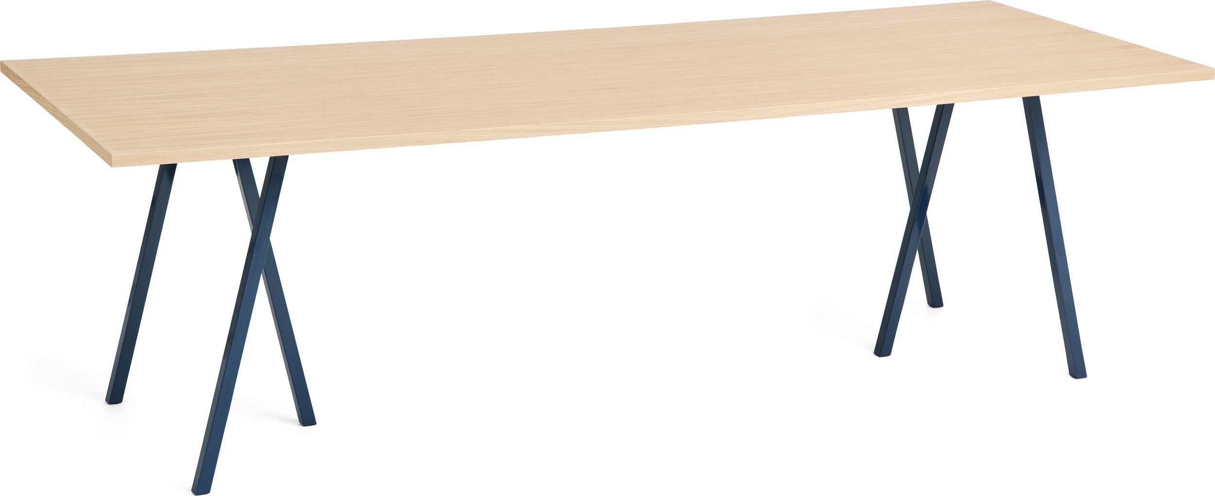 Stół Loop Stand 250 cm blat dąb lakierowany nogi granatowe