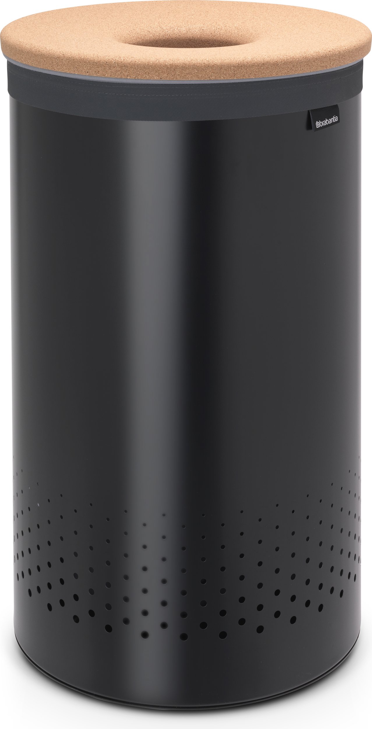 Kosz na pranie Brabantia 60 l czarny stalowy z korkową pokrywą