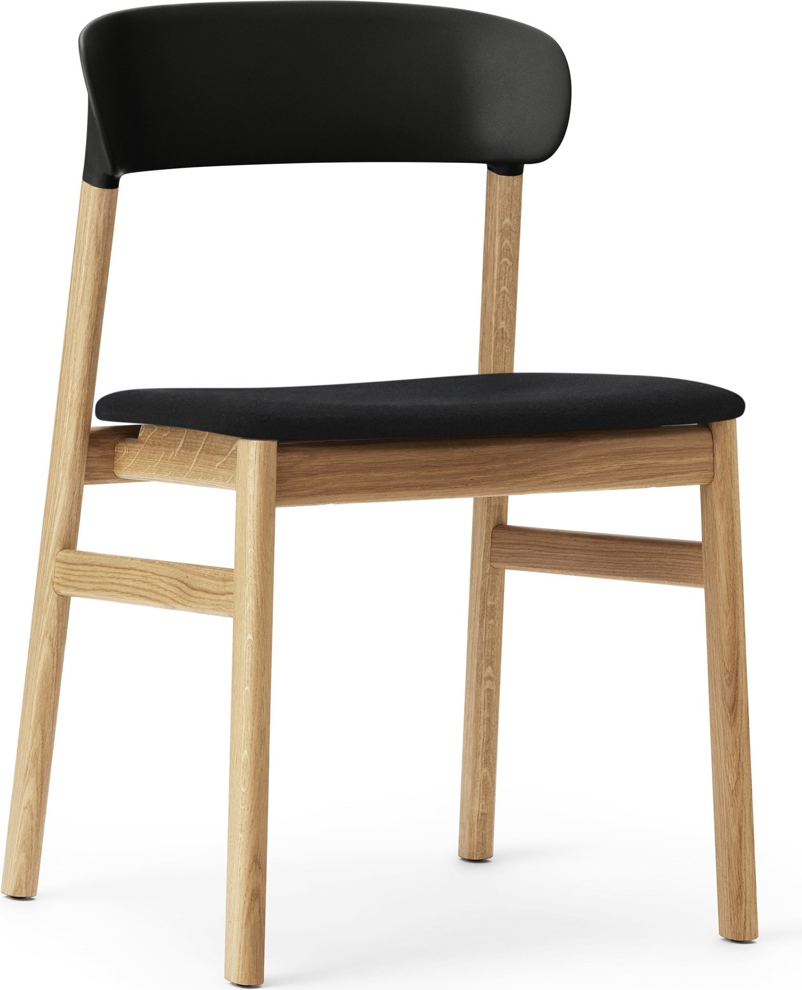 Krzesło Herit jasny dąb siedzisko tapicerowane czarne