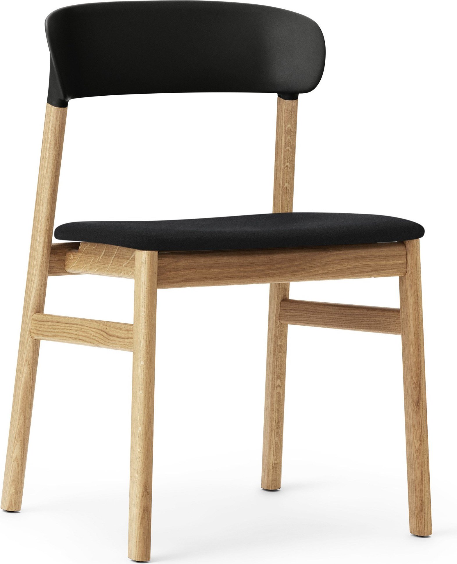 Krzesło Herit jasny dąb siedzisko tapicerowane czarne