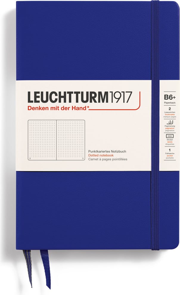 Notes w kropki w twardej oprawie Leuchtturm 1917 B6+ 219 stron ciemnoniebieski 80 g/m²