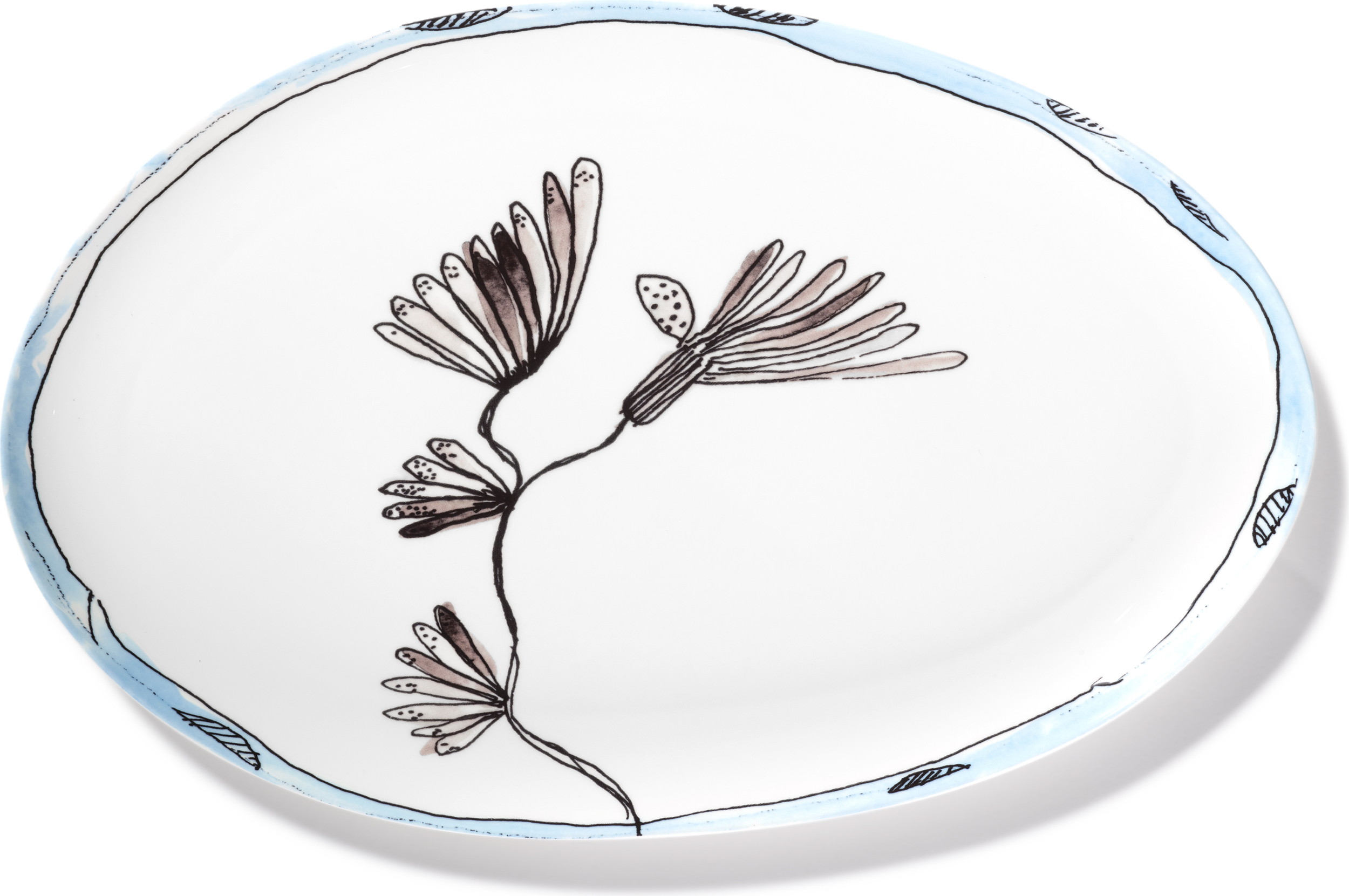 Półmisek owalny Midnight Flowers Camelia Aubergine 46,5 cm