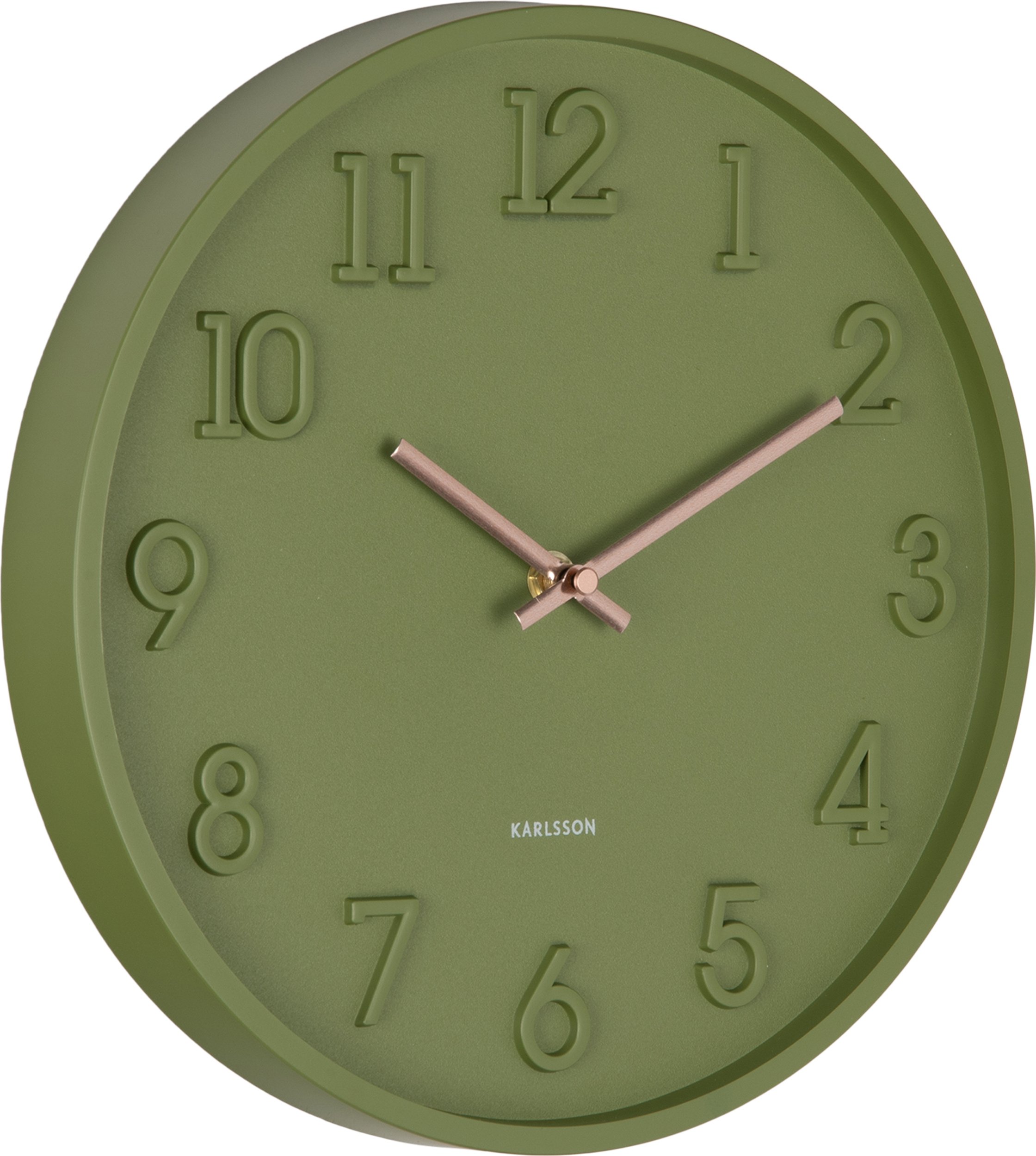 Zegar ścienny Calma ciemnozielony