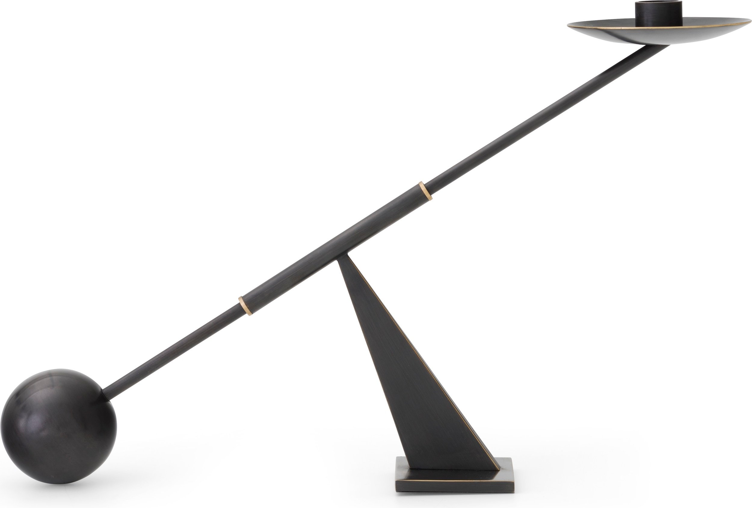 Świecznik na klasyczną świecę Interconnect 42,5 cm brązowy