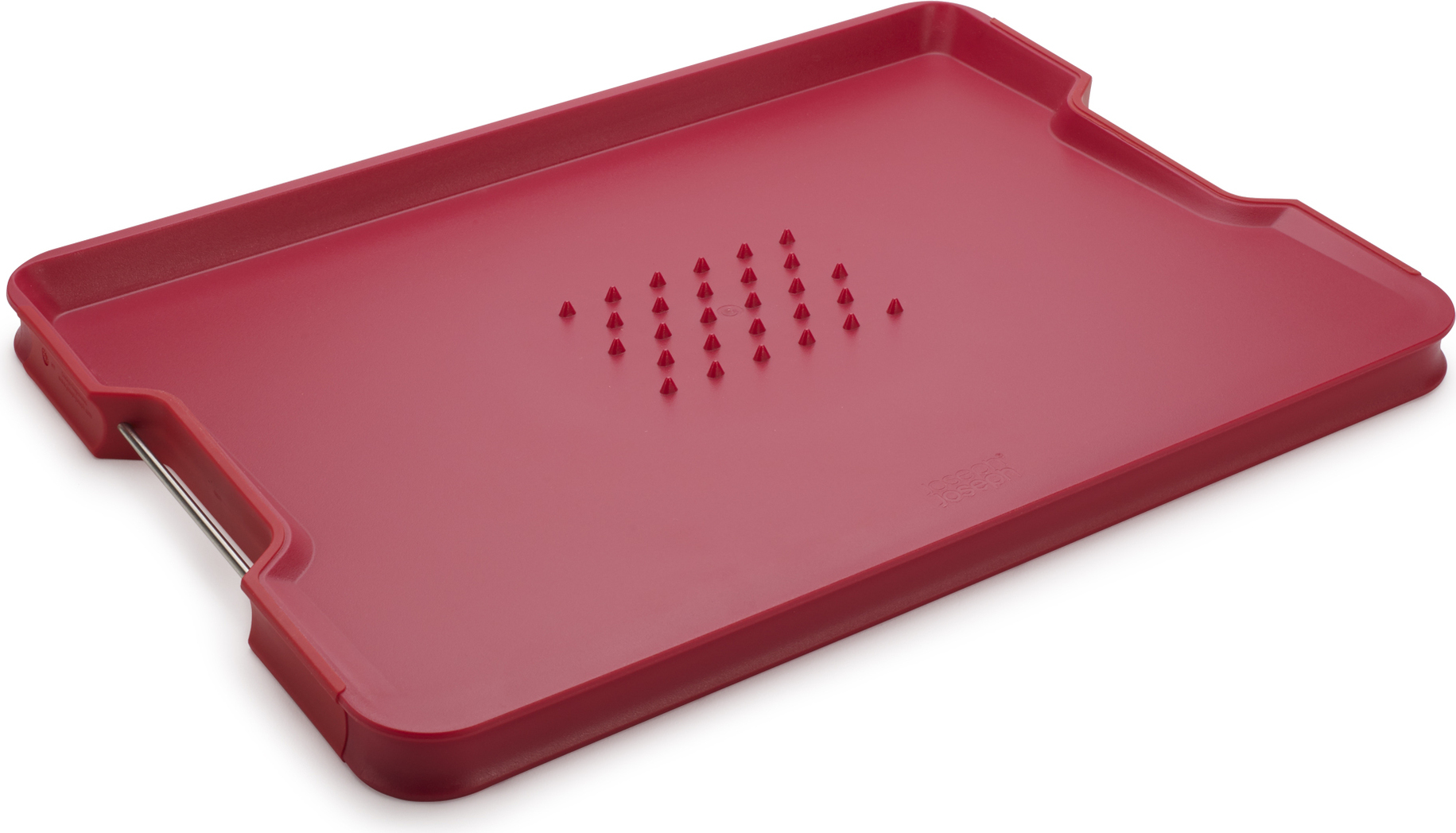 Deska do krojenia Cut&Carve Plus L czerwona z uchwytami