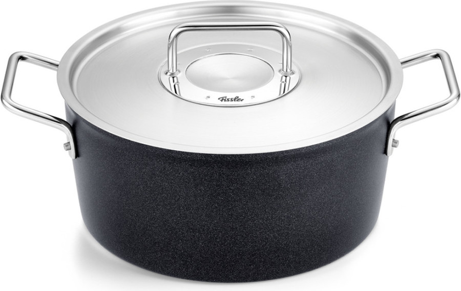 Garnek Adamant wysoki 24 cm z metalową pokrywą