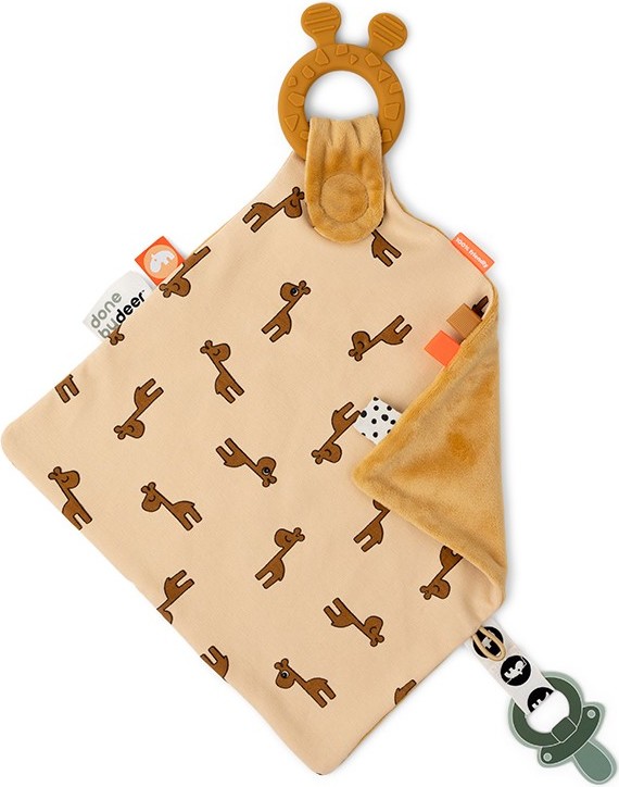 Kocyk przytulanka Raffi musztardowy z gryzakiem