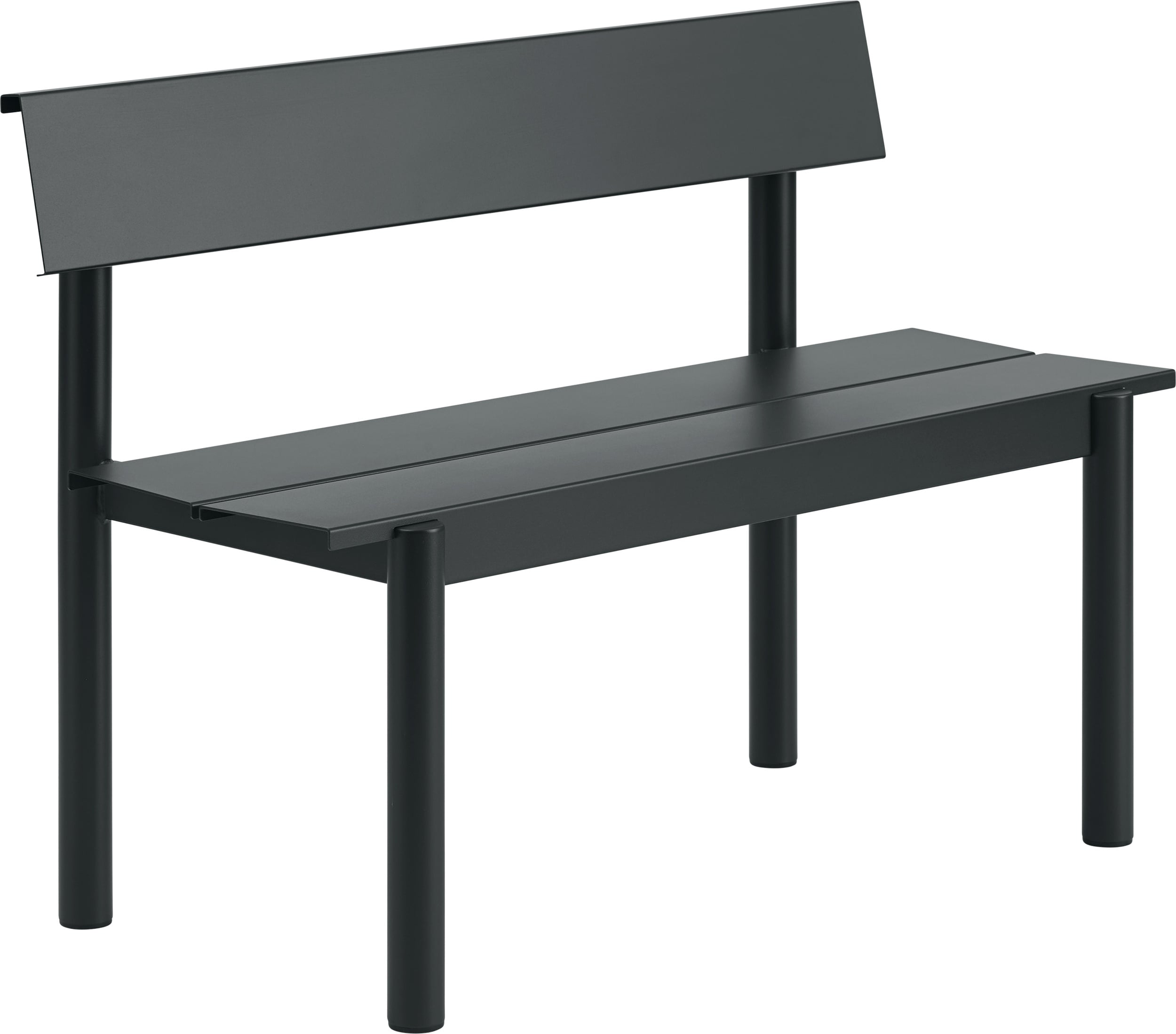 Ławka ogrodowa z oparciem Linear Steel 110 cm czarna