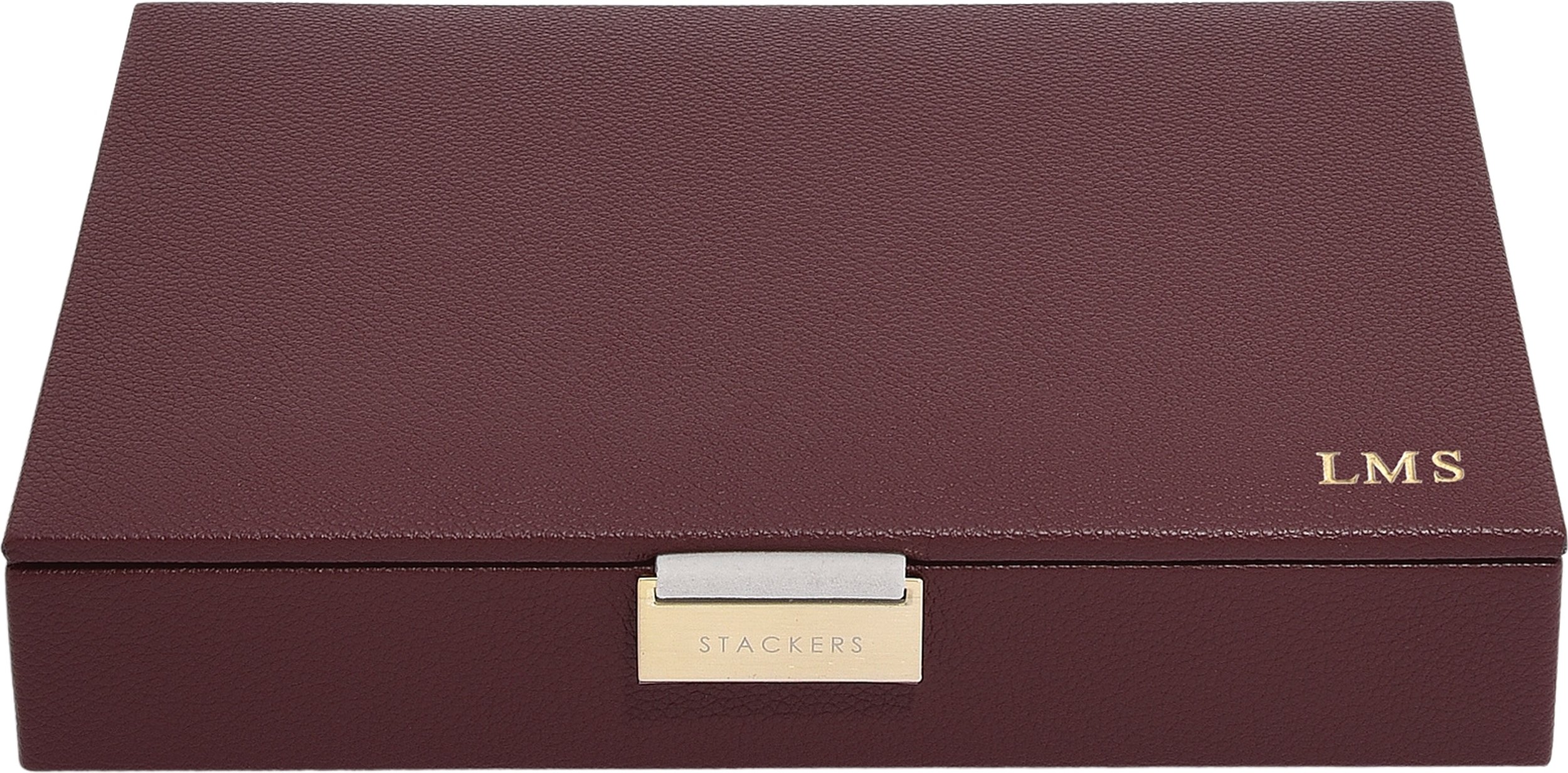 Szkatułka na biżuterię Classic Stackers bordowa z pokrywką