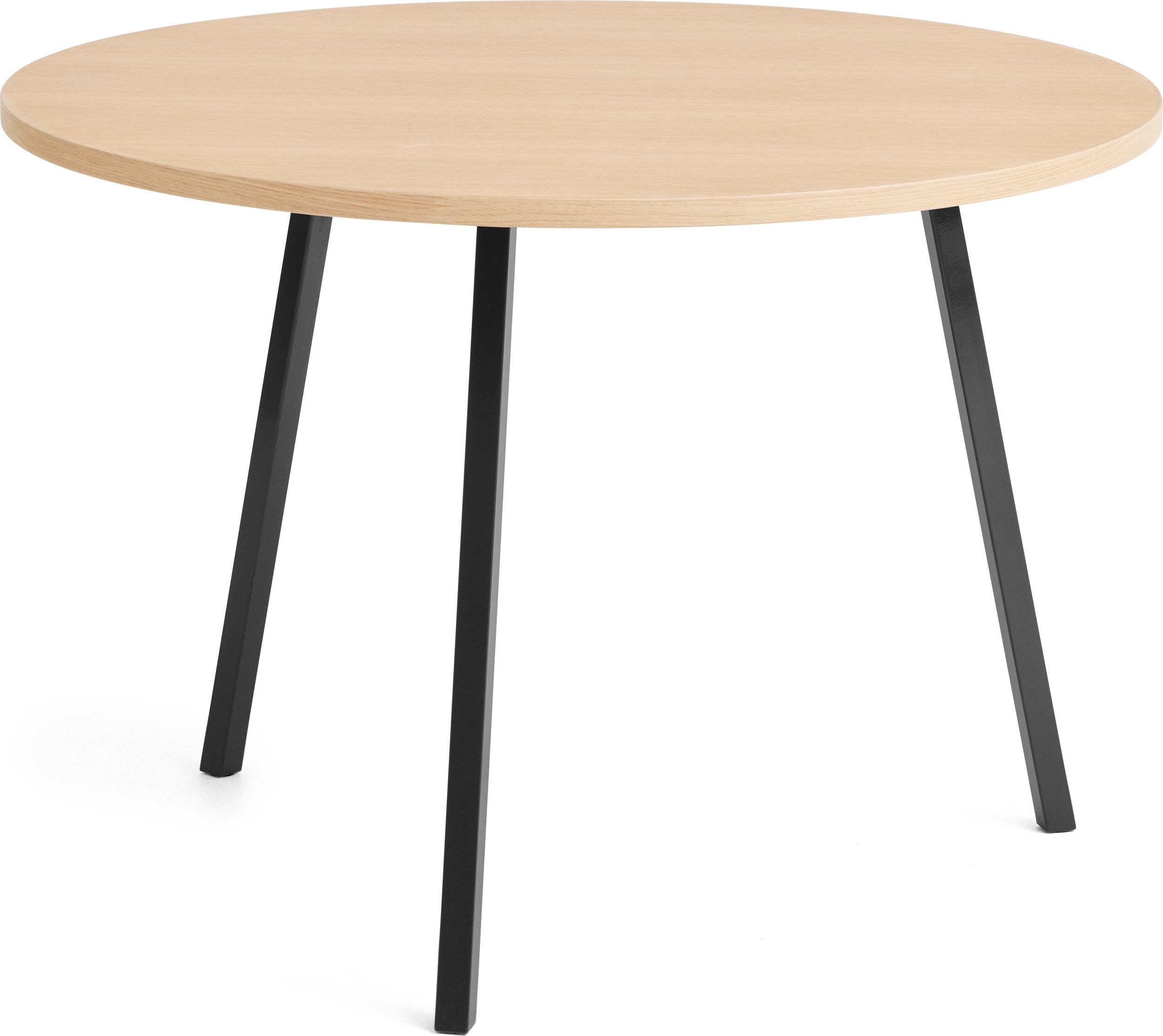 Stół Loop Stand okrągły 105 cm blat dąb lakierowany nogi czarne