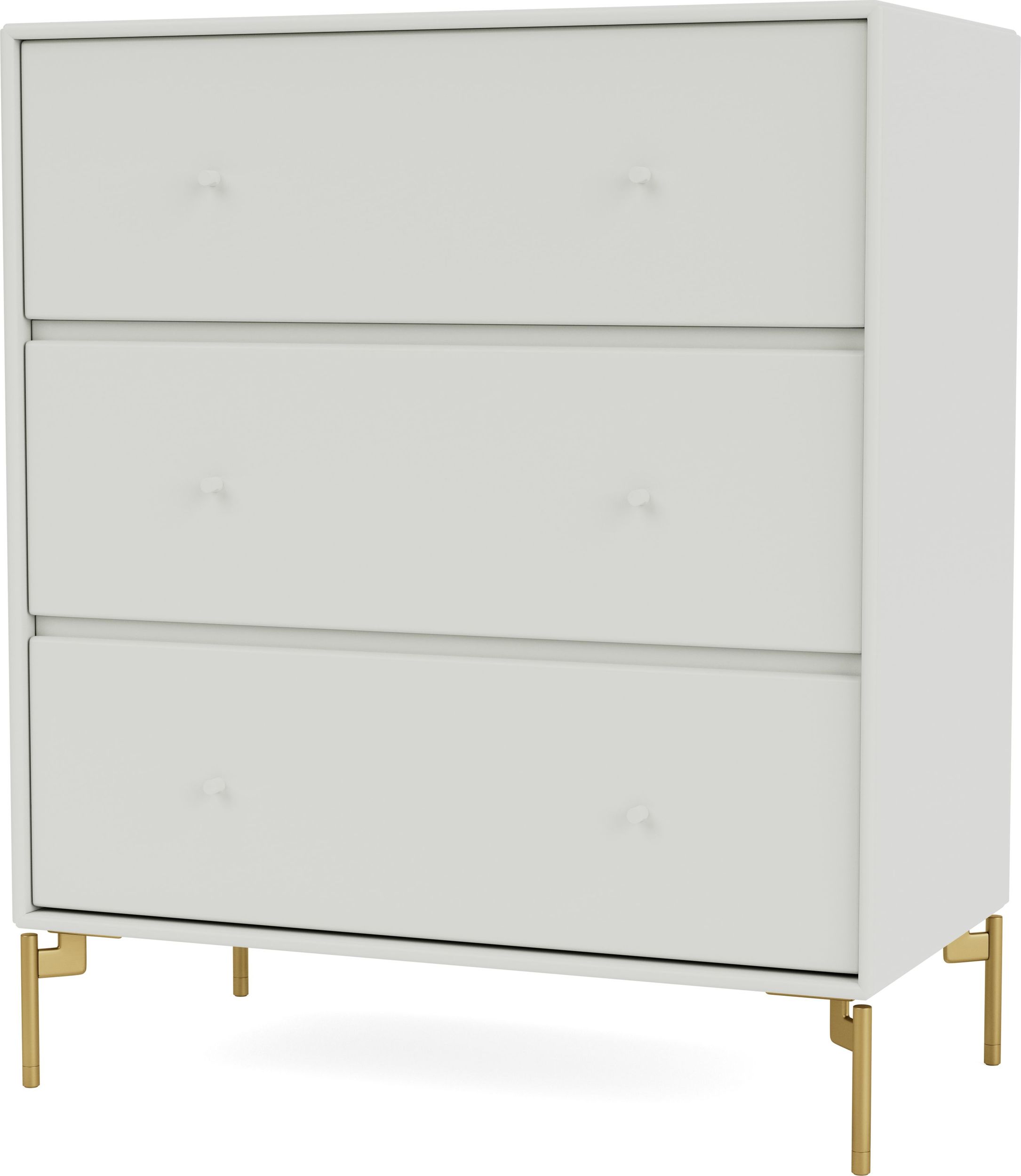 Komoda Carry jasnoszara na mosiężnych nogach