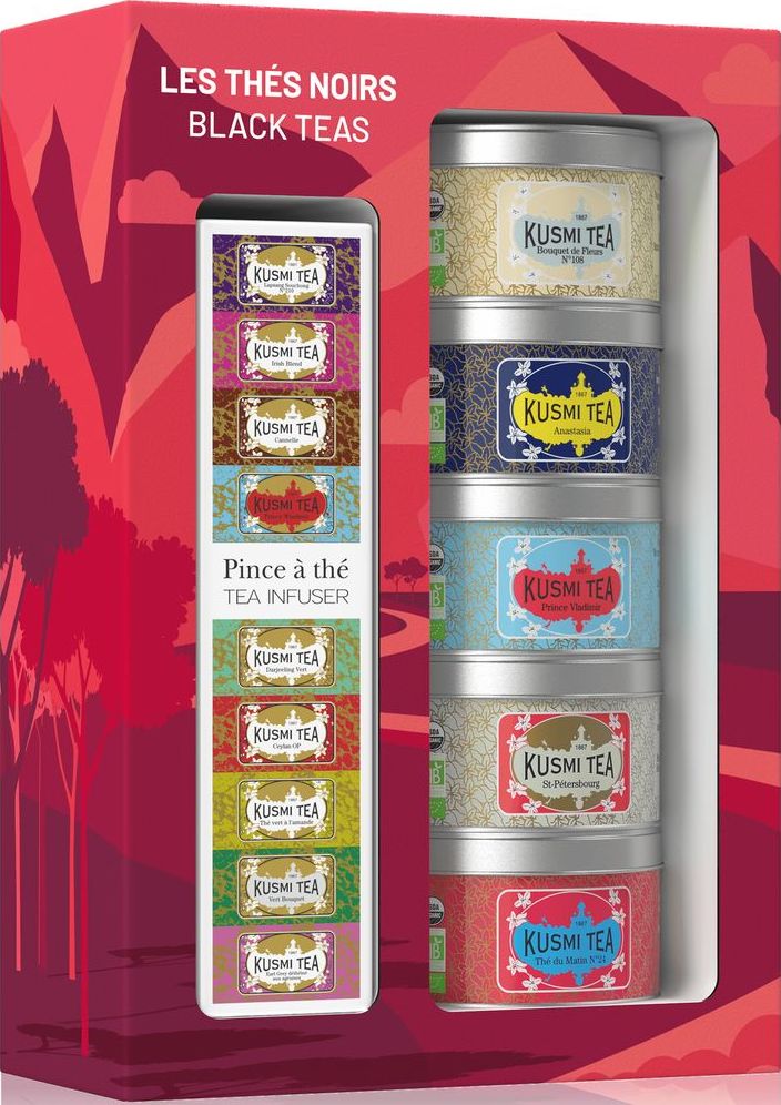 Zestaw herbat bio Kusmi Black z zaparzaczką 5 szt.