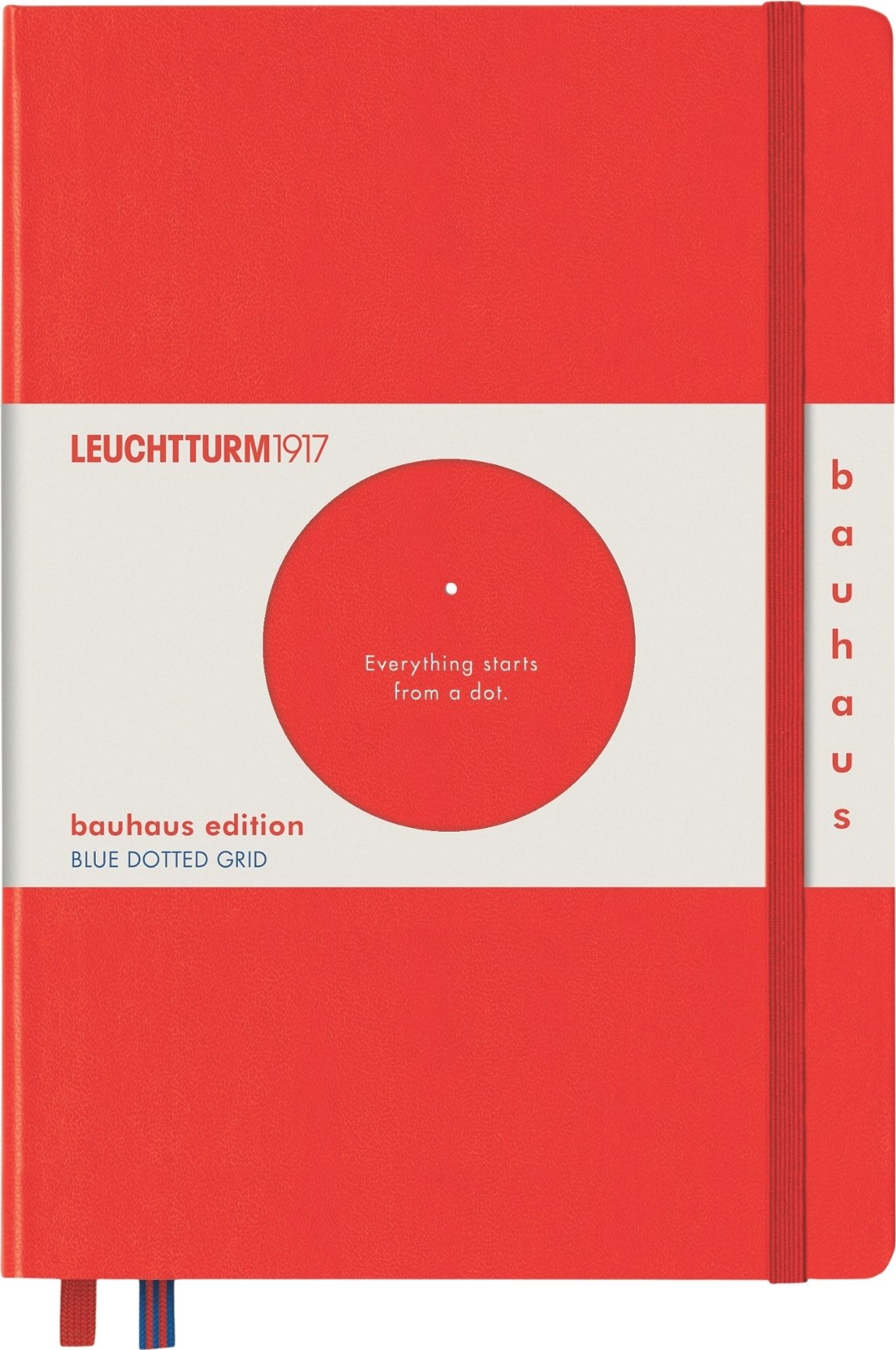 Notes w kropki w twardej oprawie Leuchtturm 1917 Bauhaus A5 251 stron czerwony 80 g/m²