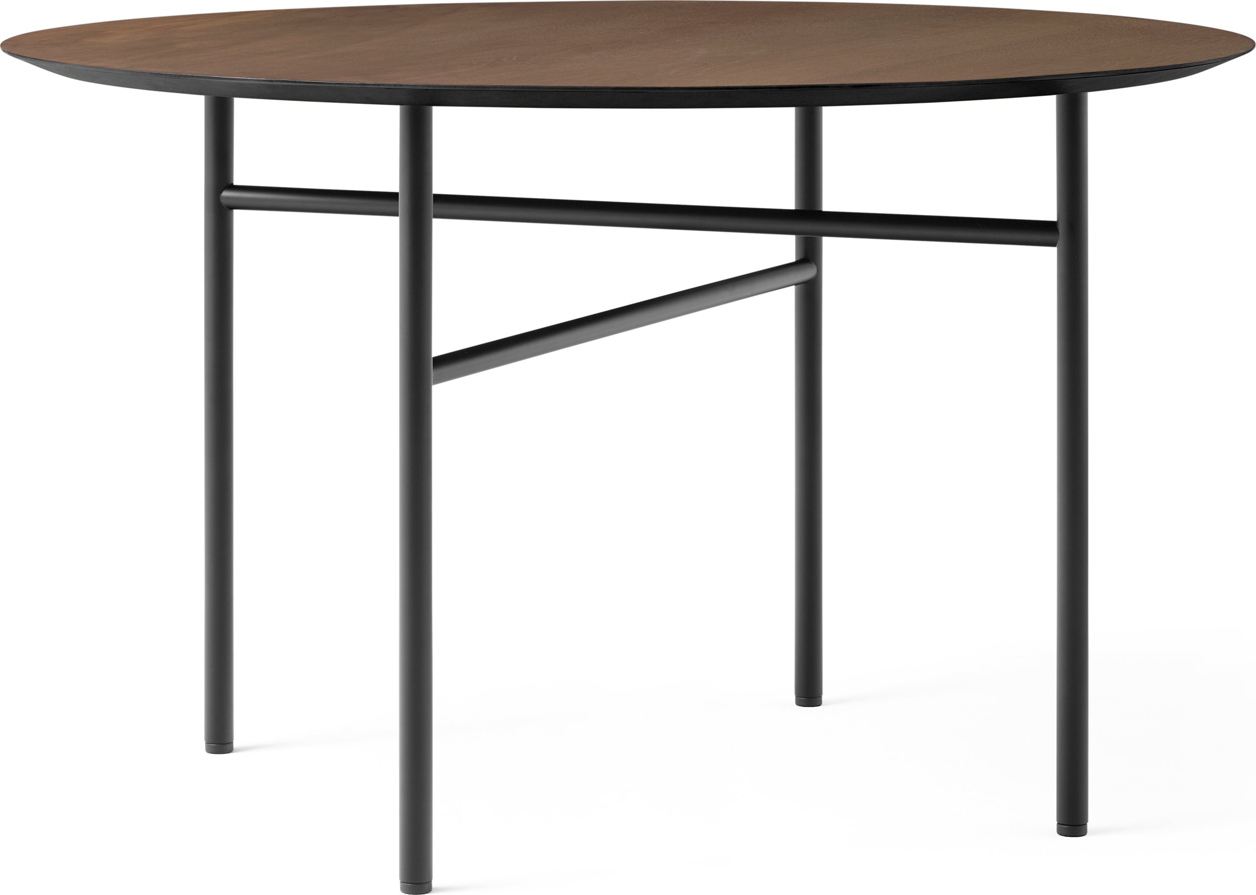 Stół Snaregade okrągły 120 cm brązowy z dębowym blatem