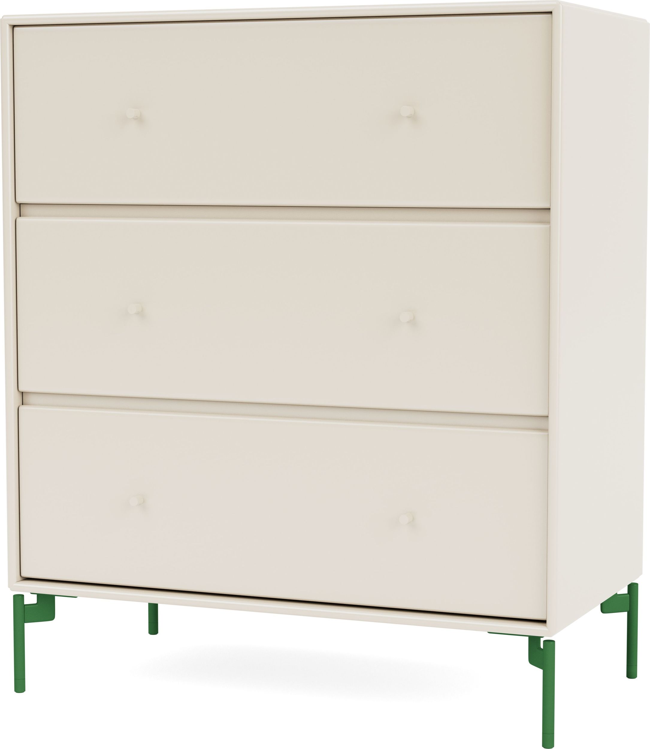 Komoda Carry jasnobeżowa na zielonych nogach