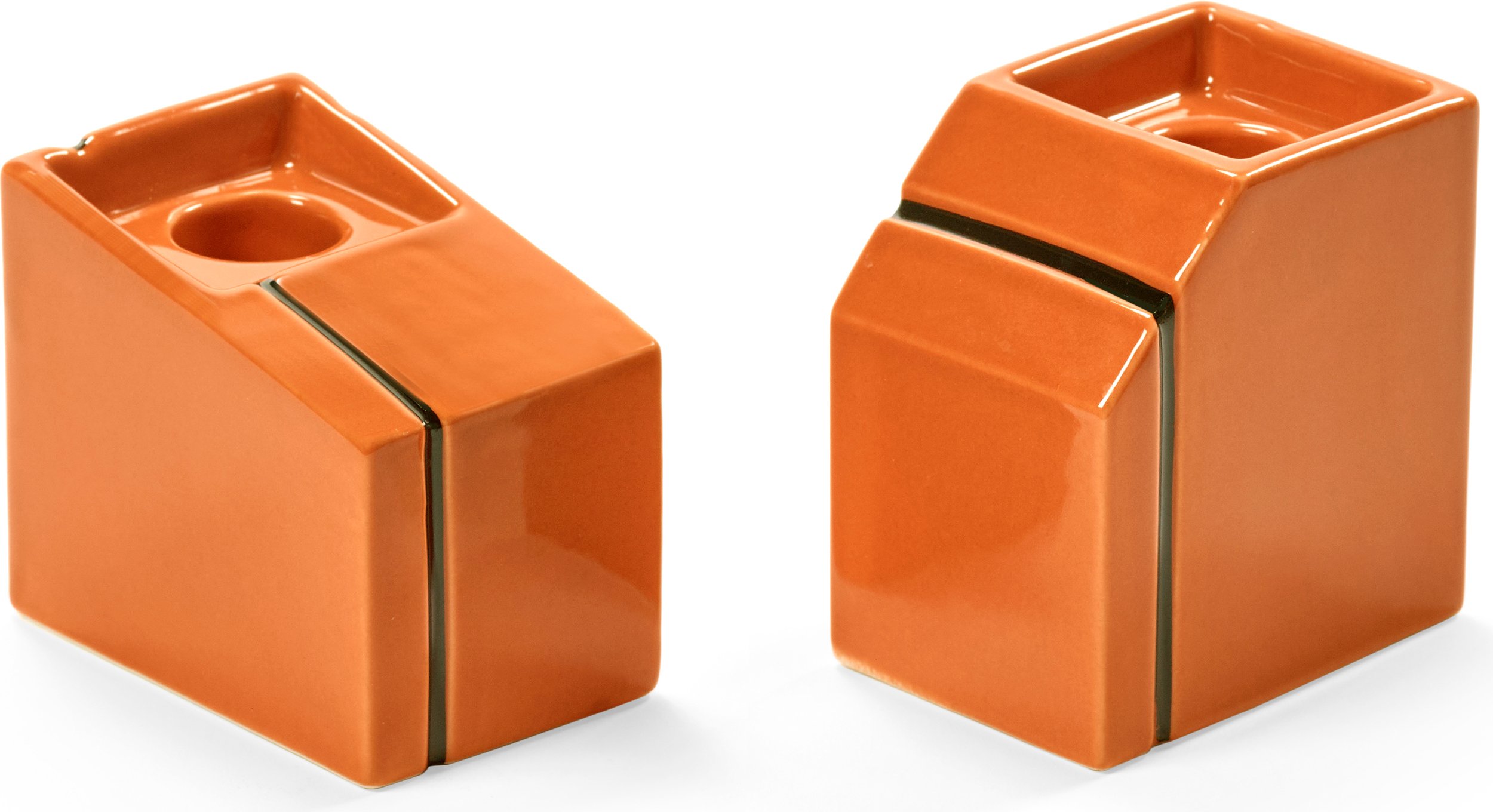 Świeczniki na klasyczne świece Silos pomarańczowe 2 szt.