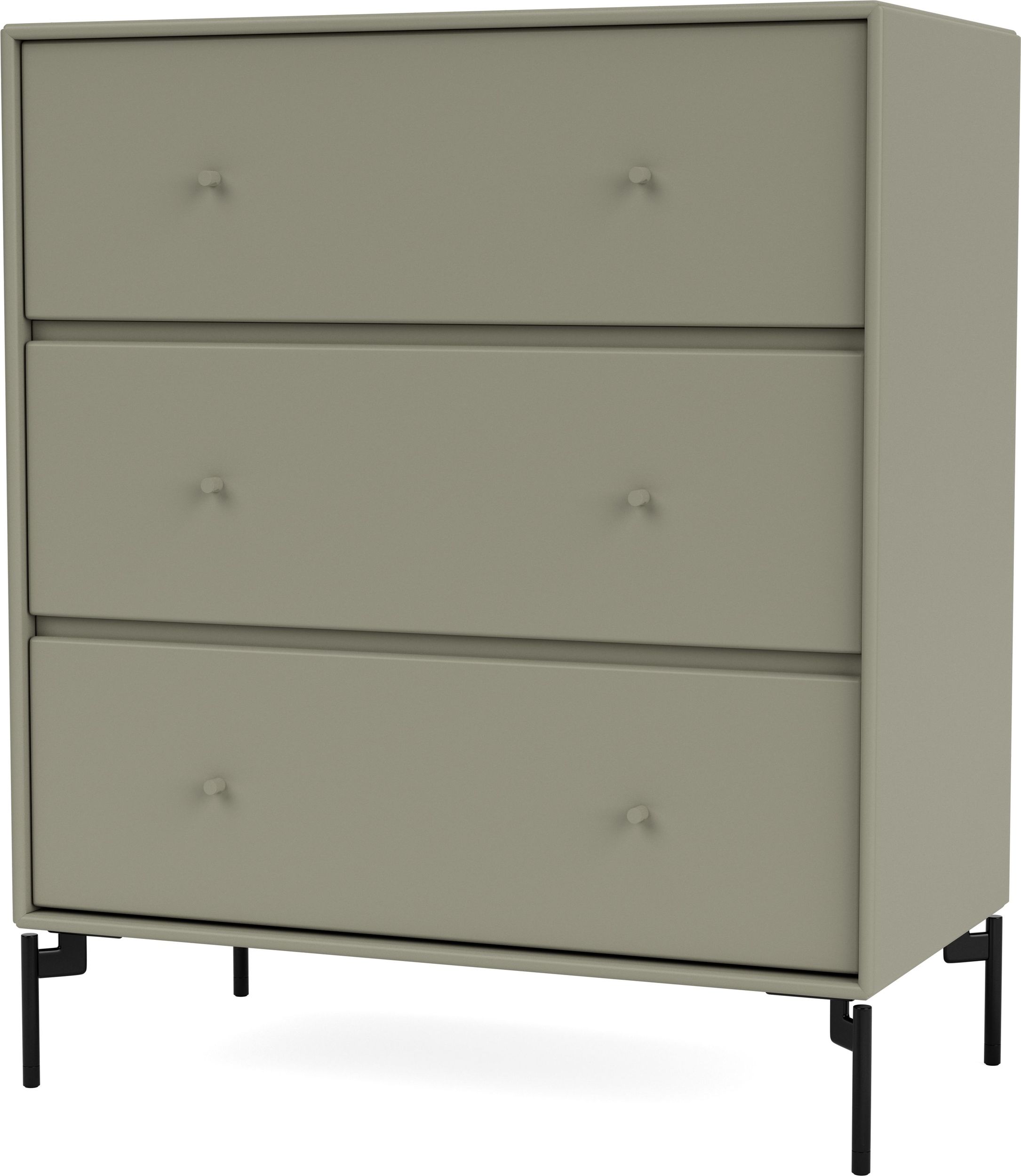 Komoda Carry brązowozielona na czarnych nogach