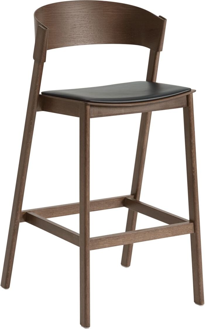 Stołek barowy Cover 75 cm ciemny brąz z tapicerowanym siedziskiem