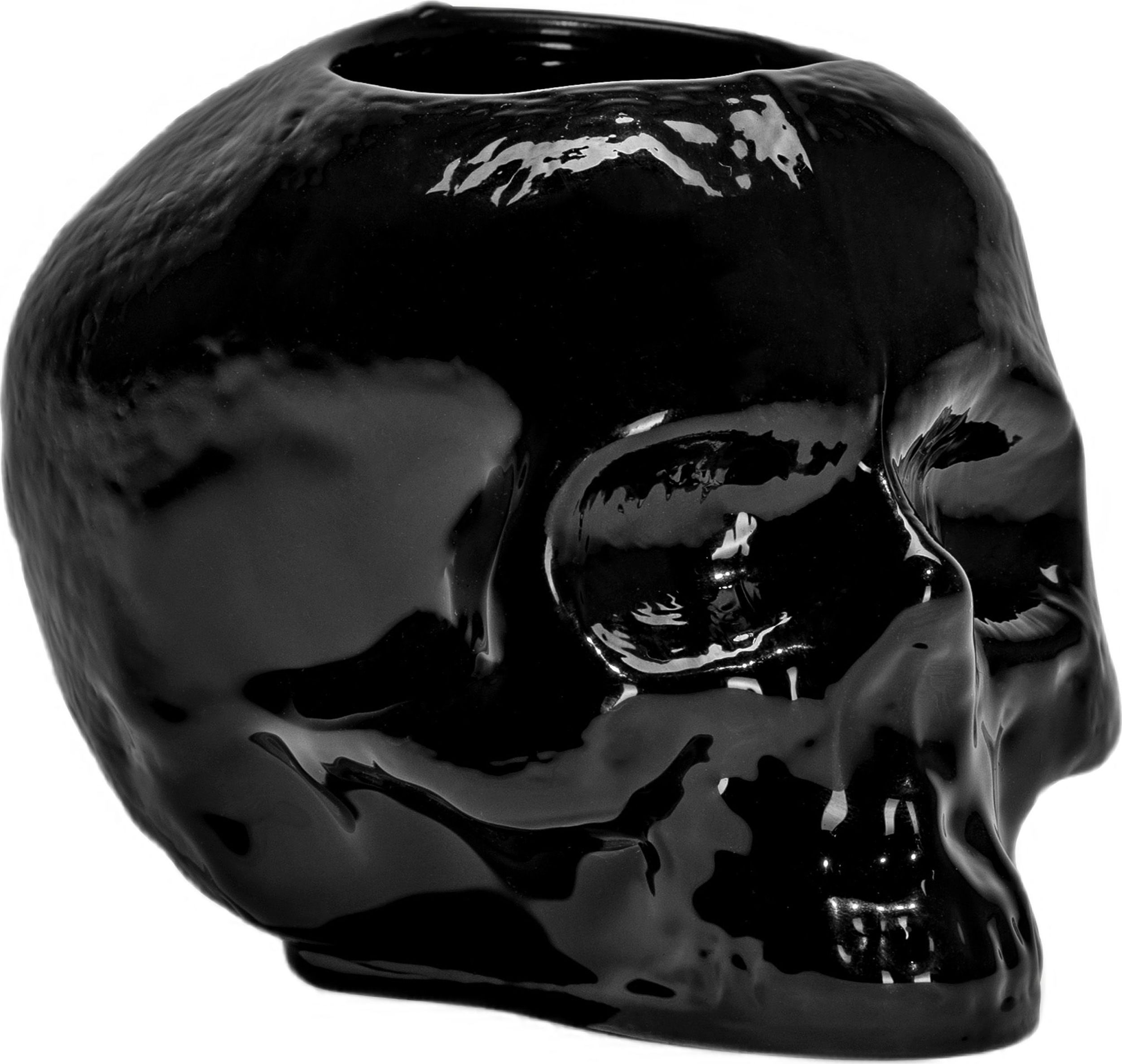 Świecznik na tealighty Still Life czaszka 11,5 cm czarny