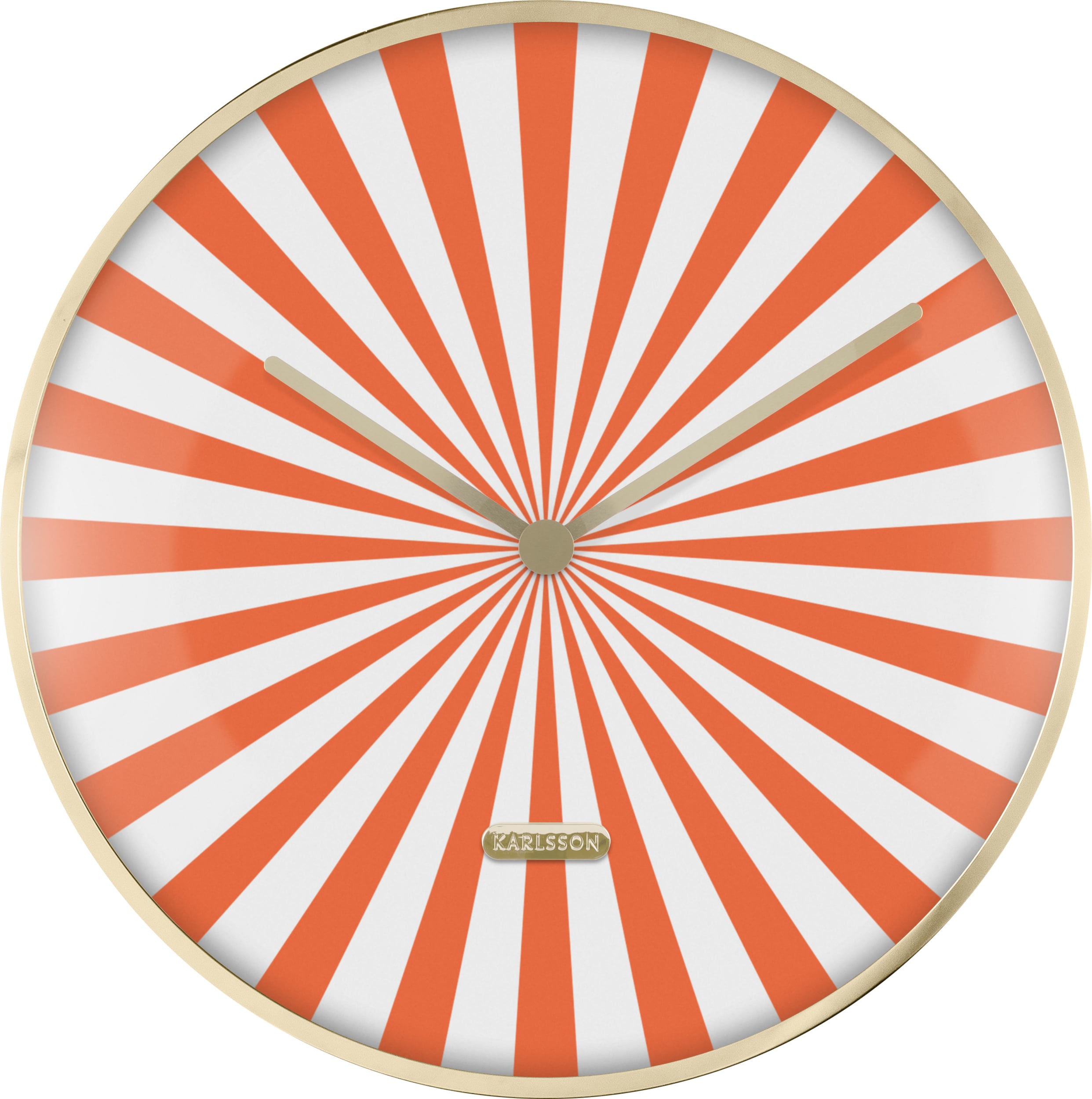 Zegar ścienny Candy Swirl pomarańczowo-biały