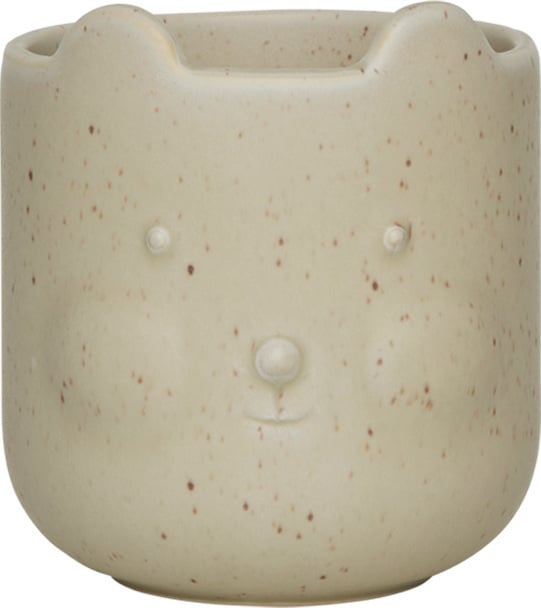 Osłonka na doniczkę Bear 9 cm oliwkowa