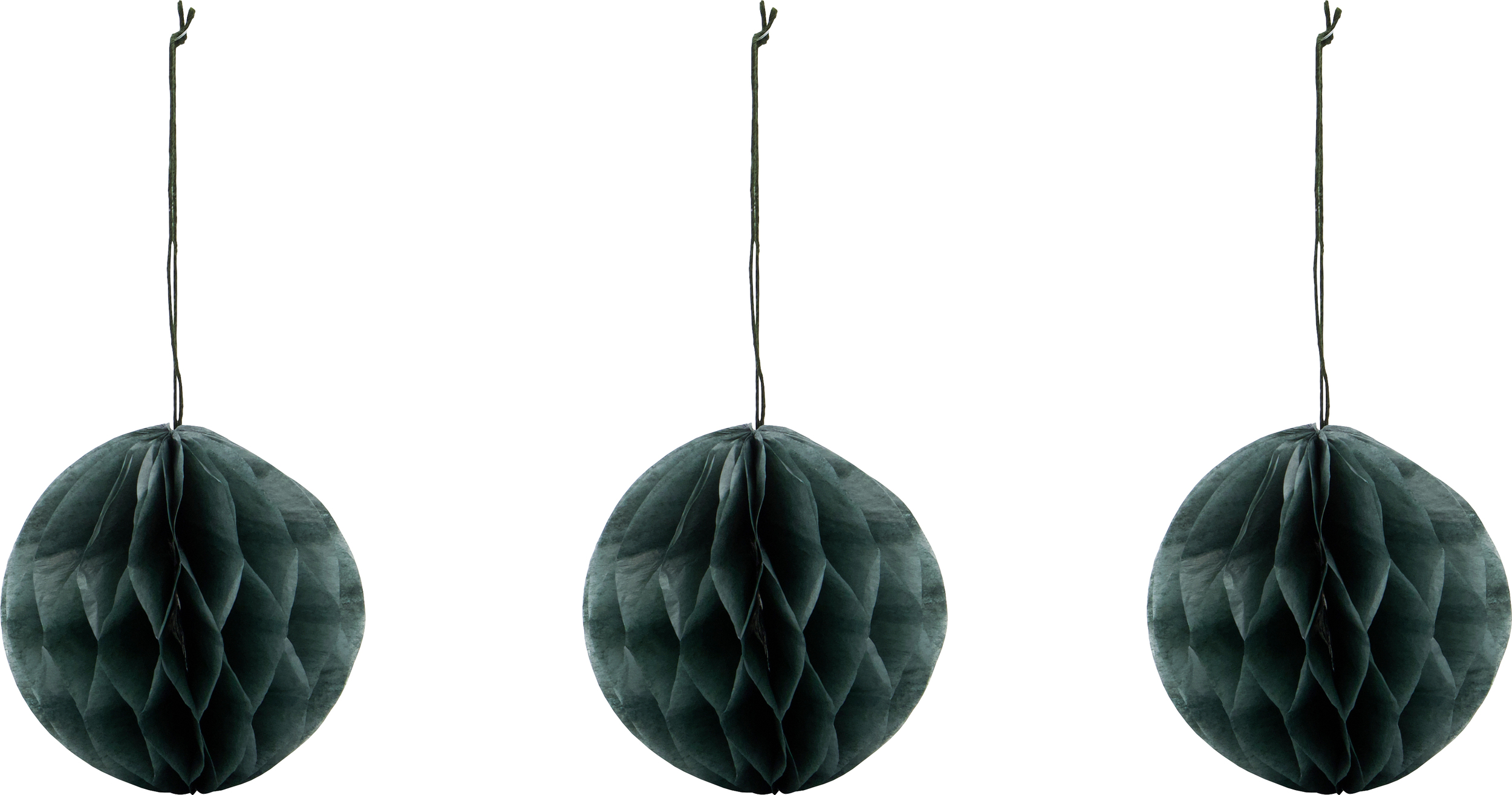 Ozdoby choinkowe HDOrb małe ciemnozielone 3 szt.