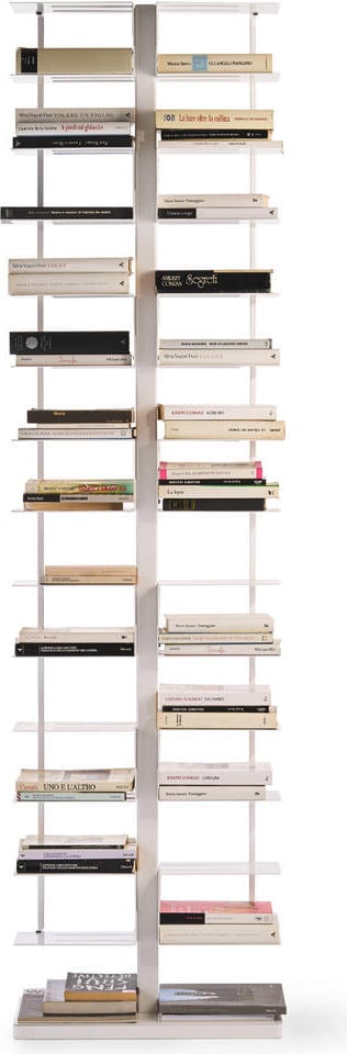 Regał Ptolomeo x2 192 cm biały ze srebrną podstawą