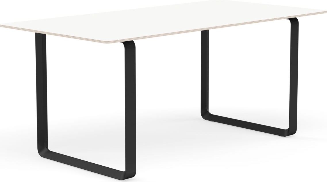 Stół Muuto 170 x 85 cm biały laminowany nogi czarne