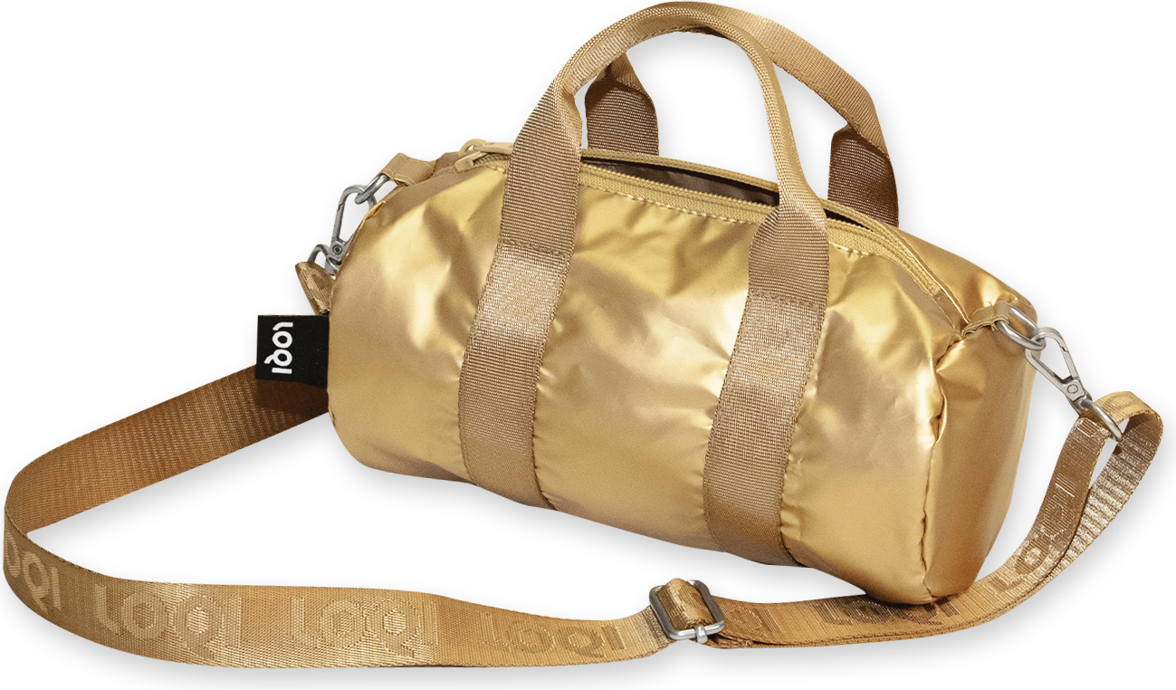 Torba LOQI Weekender Fashion Metallic S złota