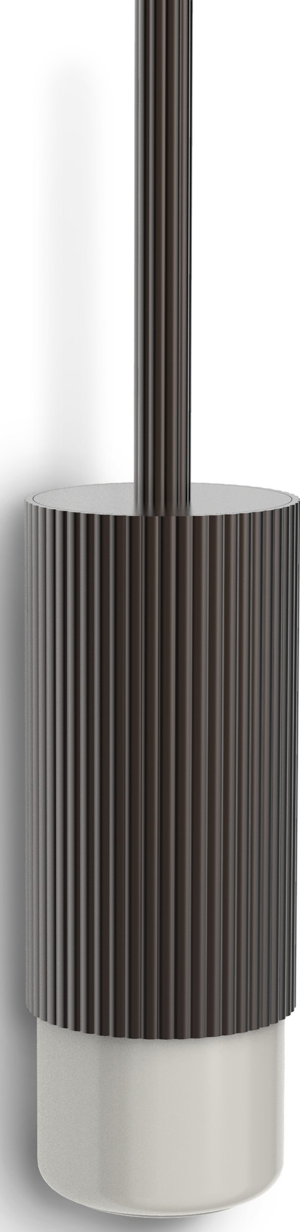 Szczotka do WC Of Line brązowa ścienna z kremową podstawą