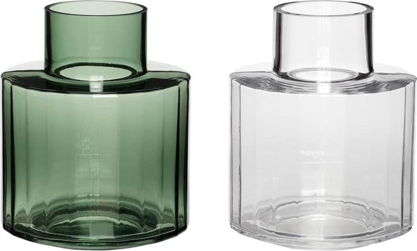 Wazony Hübsch zielony i bezbarwny szklane 2 szt.