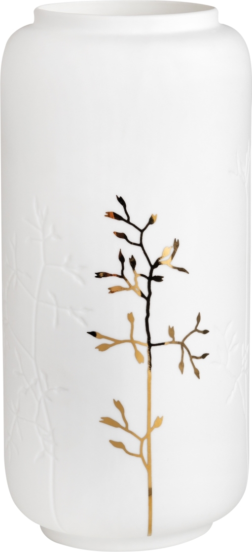 Wazon Raeder 21,5 cm biały ze złotymi detalami