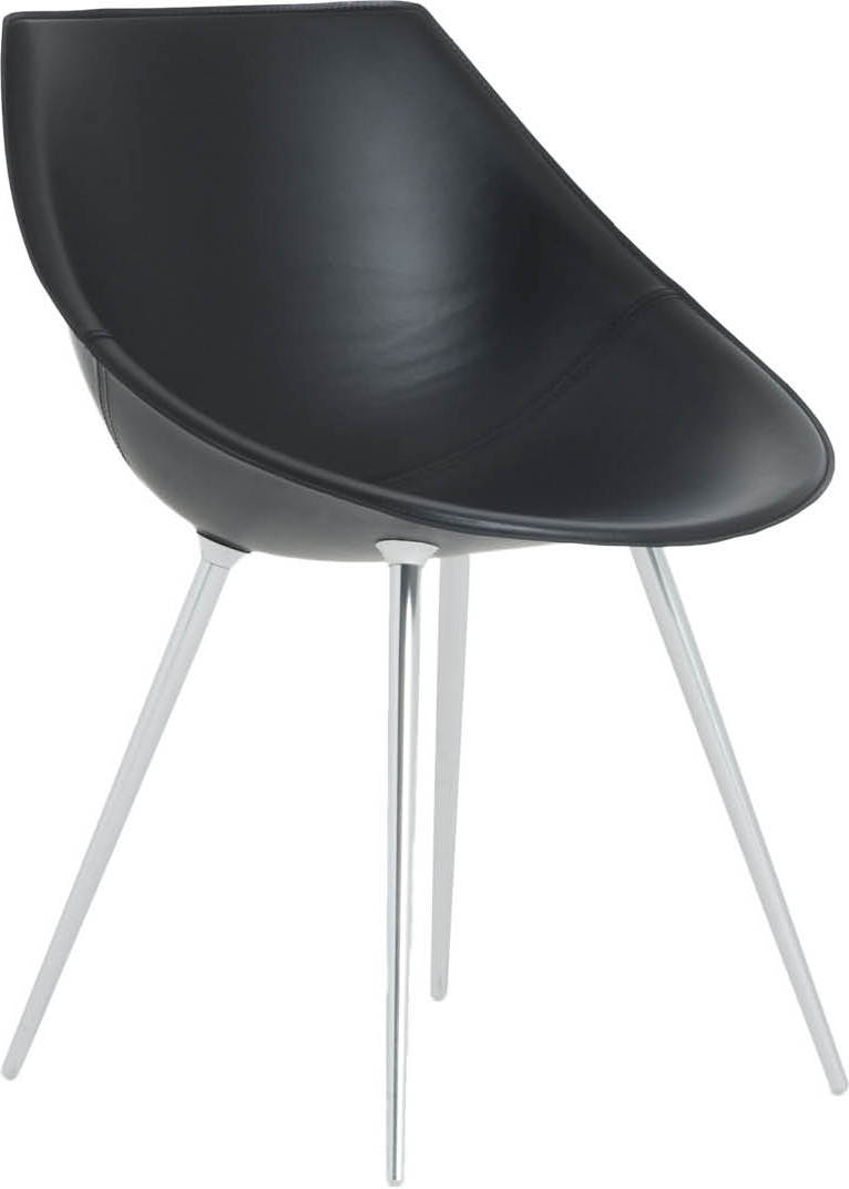 Krzesło Lago czarne skórzane