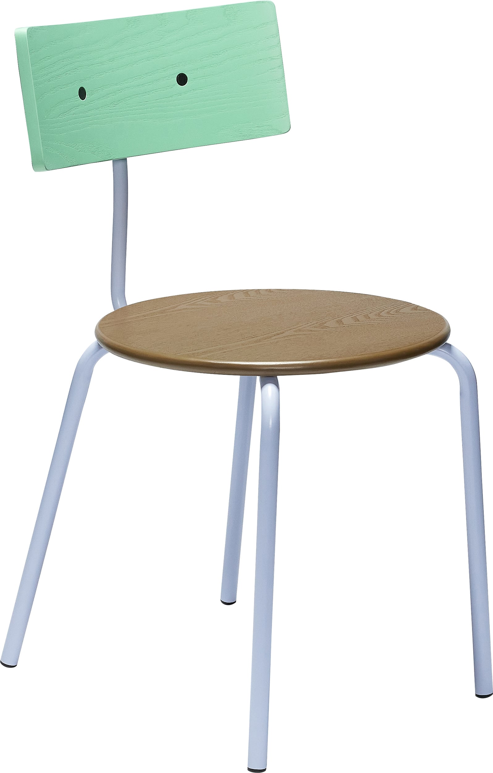 Krzesło Koi brązowo-zielone drewniane