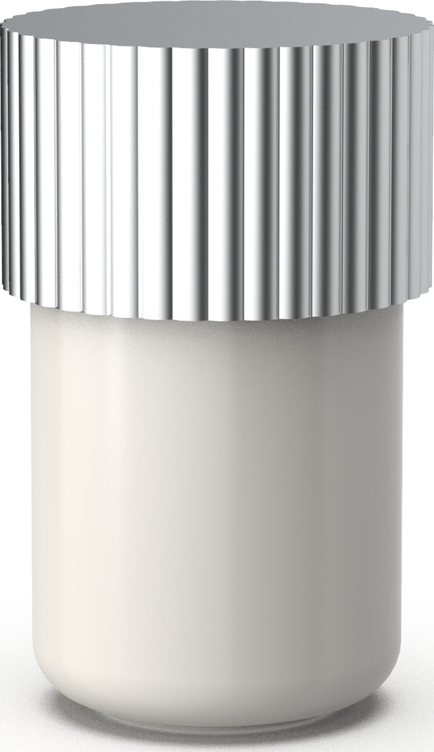 Pojemnik łazienkowy Of Line 7,6 cm kremowy ze srebrną pokrywką