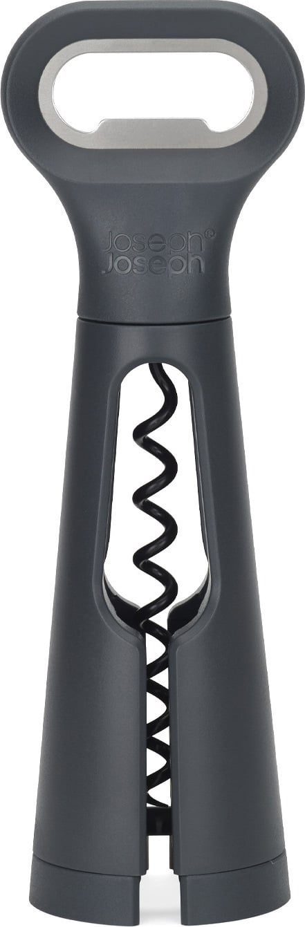 Korkociąg i otwieracz do butelek z nożykiem do folii Duo ciemnoszary