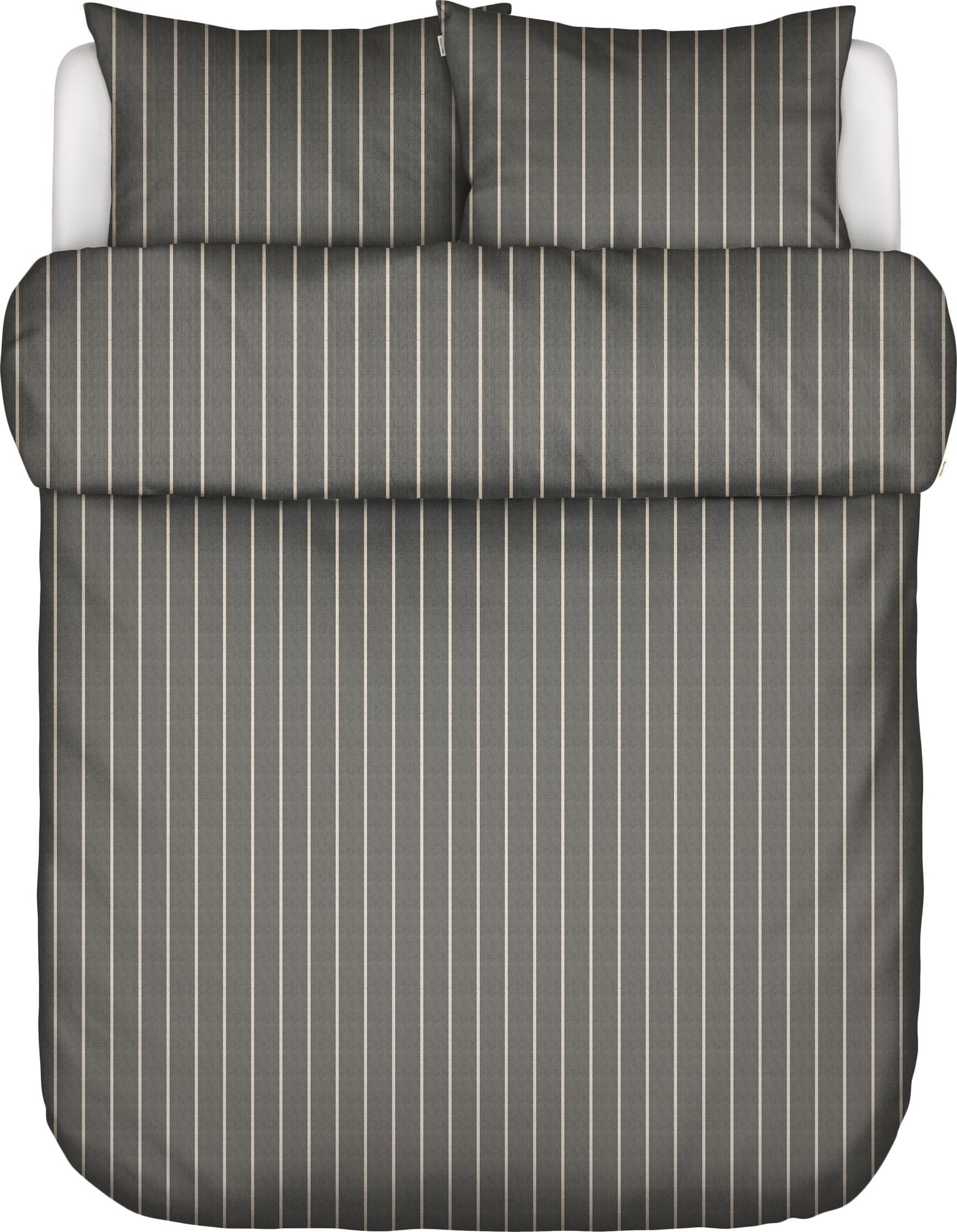 Pościel Torsken 260 x 220 cm antracytowa z 2 poszewkami na poduszki 60 x 70 cm