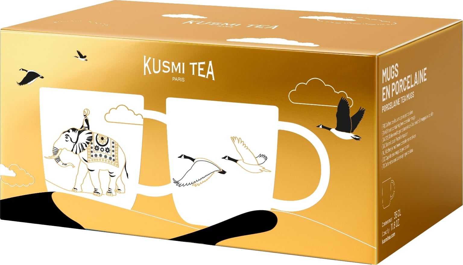 Kubki Kusmi Christmas 2025 słoń & ptaki białe 2 szt.