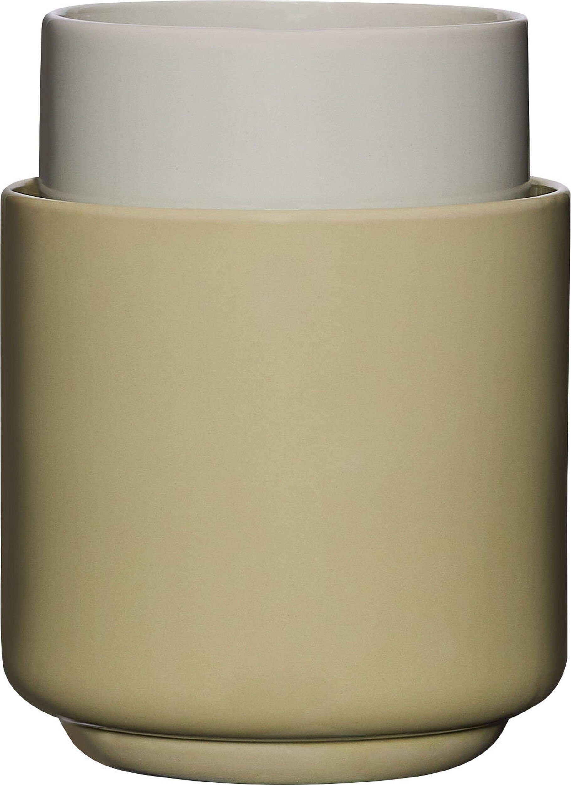 Osłonki na doniczki Deux zielona i piaskowa 2 szt.