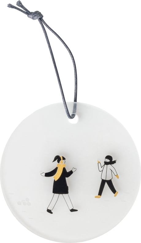 Zawieszka świąteczna Snowy Day Snawball fight 7 cm