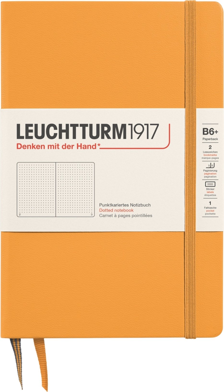 Notes w kropki w twardej oprawie Leuchtturm 1917 B6+ 219 stron pomarańczowy 80 g/m²