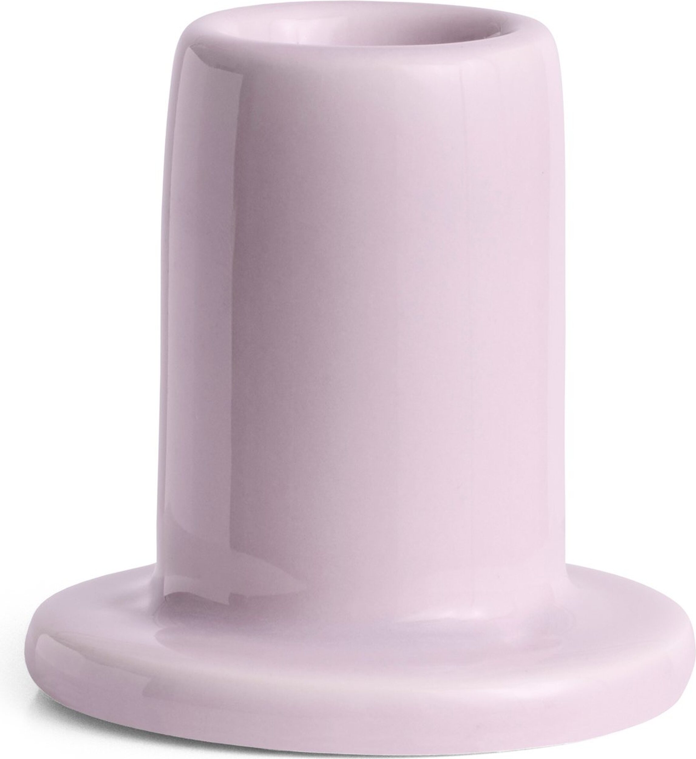 Świecznik na klasyczną świecę Tube S pudrowy róż ceramiczny