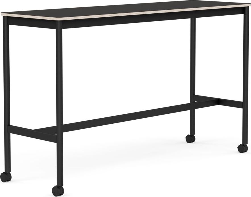 Stół na kółkach Base 50 x 160 x 95 cm czarny linoleum nogi czarne