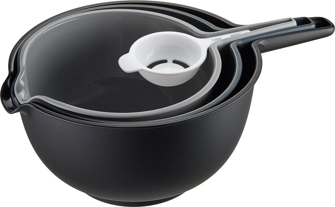 Zestaw misek z durszlakiem i separatorem do jajek Preparo 4 el.