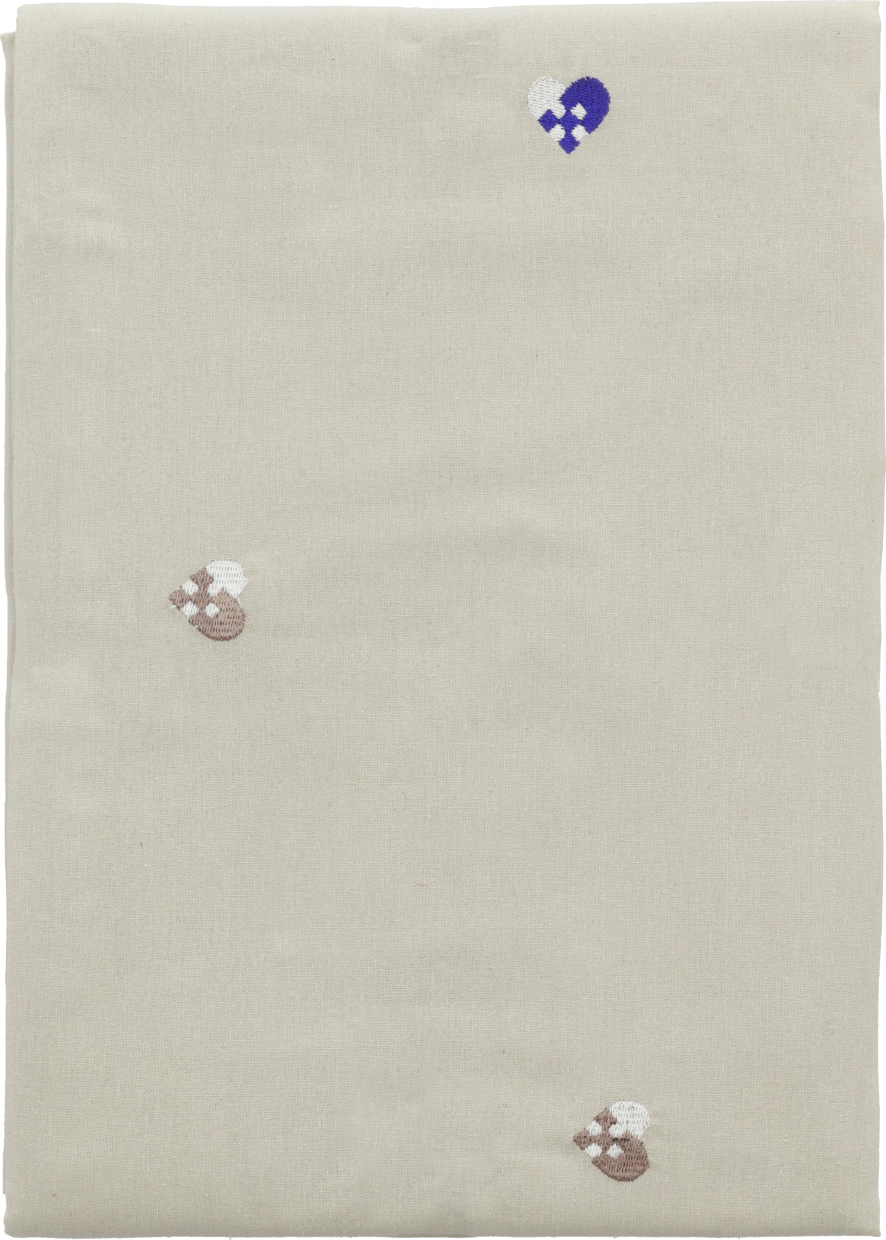 Obrus Christmas Hearts Embroidery 140 x 270 cm beżowo-niebieski