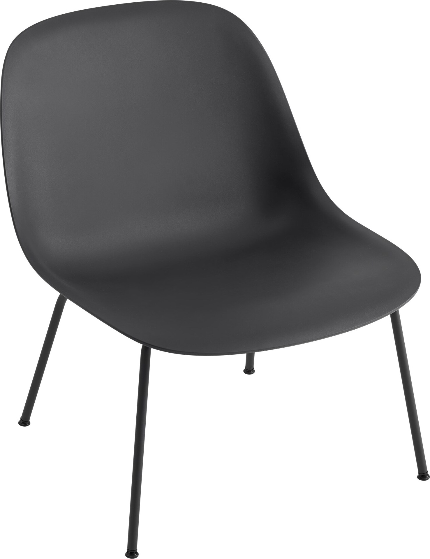 Krzesło Fiber Tube 38 cm czarne na stalowych nogach